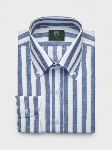 koszula-lniana-paski-button-down-bialo-granatowa-1.webp